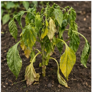 Paprika vysta ir gelsta - Gali būti: fuzariozinis vytulys